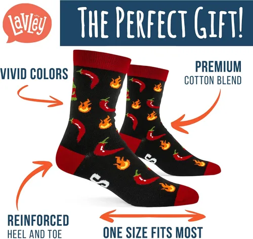 Vista 2 de Lavley Funny Socks For Men - Novelty Gifts For Sports Fans, Golfing, Pickleball, Weight Lifting, Racing and More