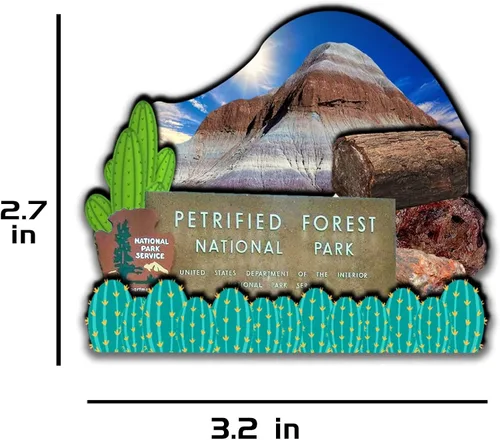 Vista 3 de Petrified Forest National Park Arizona USA - Imanes para refrigerador, productos de madera 3D, resistentes a la fricción, recuerdos de viaje