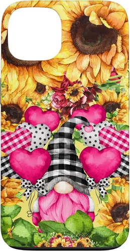 Vista 7 de Cute Sunflower Pattern for Women Pink Valentines Gnome Case for iPhone 17