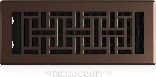 Vista 42 de Decor Grates Registro de suelo oriental AJH212-RB, 2 x 12 pulgadas, acabado de bronce frotado