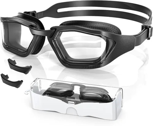 Vista 8 de Greatever Gafas de natación unisex para adultos, antivaho con plasma, protección UV