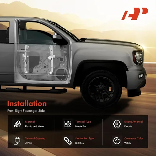 Vista 2 de A-Premium Regulador de Ventana Eléctrico Delantero Derecho con Motor Compatible con Ford Fusion 2006-2012 y Mercury Milan 2006-2011, Sedán, Lado