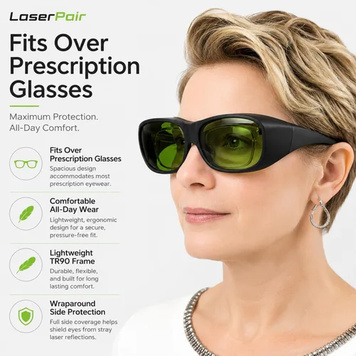 Vista 2 de LaserPair 755/808/1064nm Gafas de seguridad láser para técnicos láser Nd: YAG láser, diodo de alejandrita, 740-1100nm CE EN207, OD 5+/6+/7+