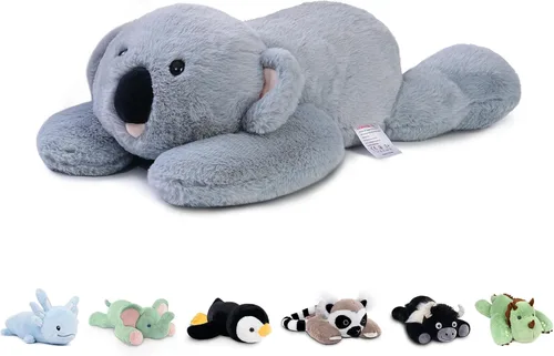 Vista 17 de Niuniu Daddy Animales de peluche con peso de ajolote azul de 24 pulgadas 5 libras para niños, adultos, niñas, niños, juguete de peluche gigante