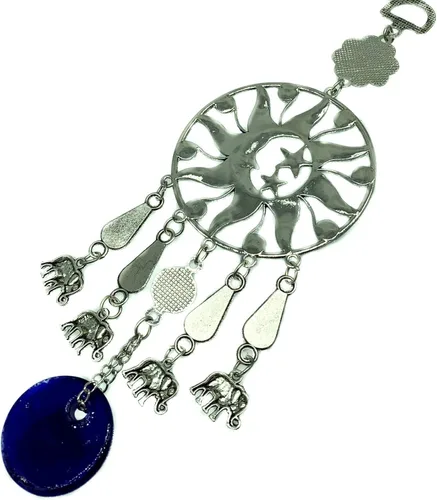 Vista 6 de Betterdecor Adorno colgante de ojo turco azul malvado, mariposa y luna de sol