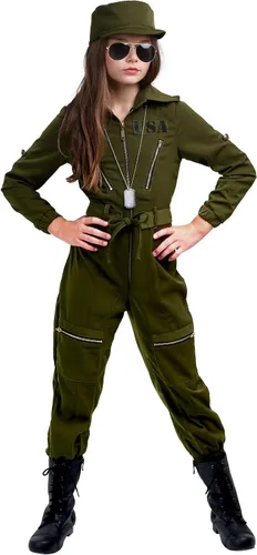 Vista 2 de Army Flightsuit Costume for Girls