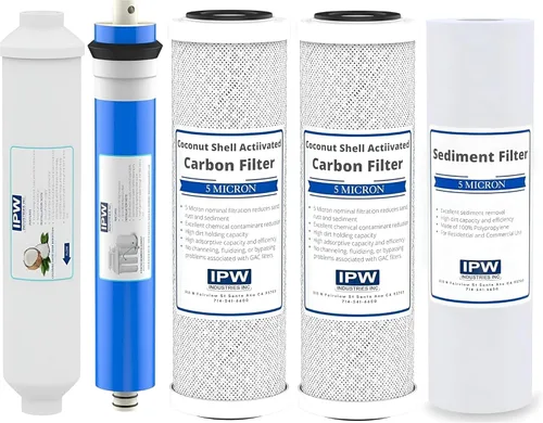 Vista 6 de IPW Industries - Kit de filtro de repuesto de ósmosis inversa universal de 3 etapas para debajo del fregadero, reemplazo cada 6-12 meses para agua
