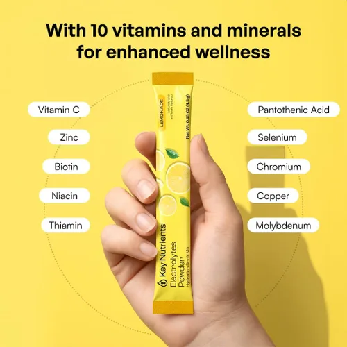 Vista 13 de KEY NUTRIENTS Electrolitos en polvo sin azúcar, limonada de maracuyá con 6 electrolitos y minerales, fibra prebiótica y polvos de hidratación