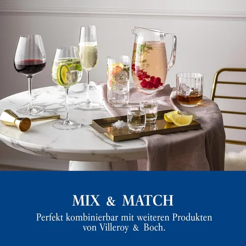Vista 7 de Villeroy & Boch Rose Garden - Copa de vino tinto, juego de 4, 6.75 onzas, cristal de cristal, transparente