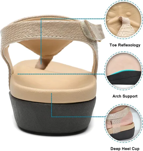 Vista 3 de UTENAG - Sandalias ortopédicas ajustables con soporte de arco para mujer