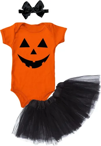 Vista 7 de Tcombo Pumpkin Face - Body Jack O' Lantern Naranja - Cara de calabaza negra