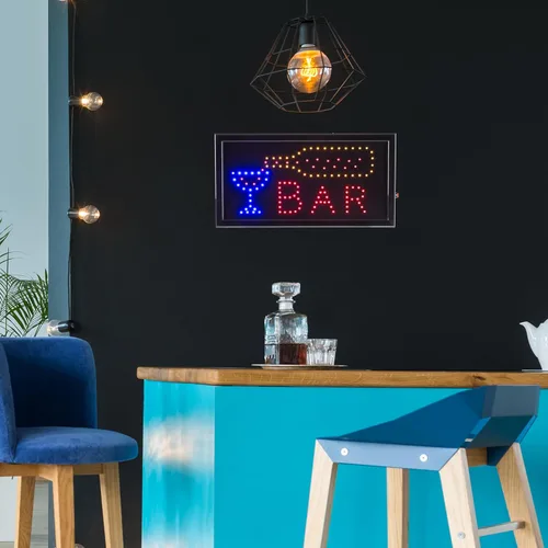 Vista 3 de Letrero de barra LED – Letrero eléctrico de neón con animación y LED de bajo consumo para hogares, negocios y eventos por Lavish Home