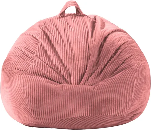 Vista 7 de ZhenLives Funda para puf de almacenamiento de animales de peluche, solo funda (sin relleno), organizador de juguetes de pana, para asiento con cojín