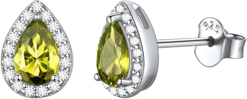Vista 46 de ChicSilver Aretes de piedra natal para mujer de plata de ley 925