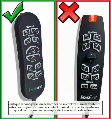Vista 2 de OEM 10-botón 5-Pin control de mano para Pride VivaLift Lift silla
