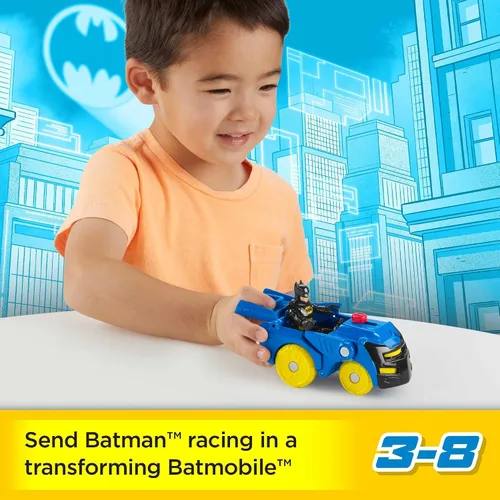 Vista 2 de DC Super Friends Fisher-Price Imaginext Batman - Juego de cambiadores de cabeza y figuras para preescolar, juego de simulación para niños a partir