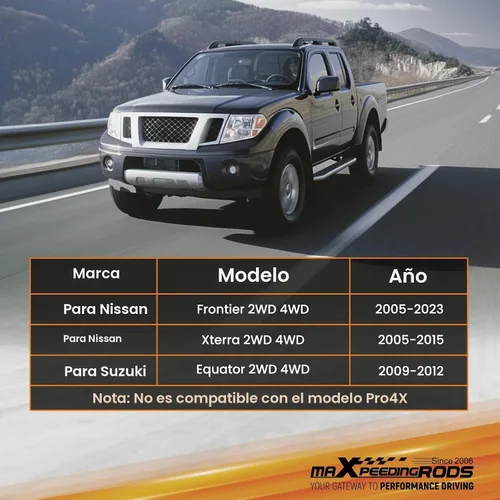 Vista 4 de Kit de nivelación de elevación de 7,5 cm delantera y 5 cm trasera para Nissan Frontier Xterra 2005-2023, para Suzuki Equator 2009-2012, espaciadores