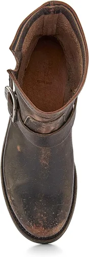 Vista 4 de Frye Veronica Botines para mujer hechos de cuero cepillado de grano completo con herrajes de metal antiguo e impermeables, construcción de ribete