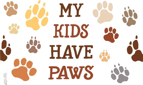 Vista 2 de Tervis My Kids Have Paws - Vaso con envoltura y tapa marrón, 16 onzas, transparente