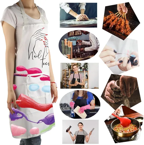Vista 6 de MBMSO Nail Tech - Delantal de manicurista para técnico de uñas y artista, añade esmalte a la vida