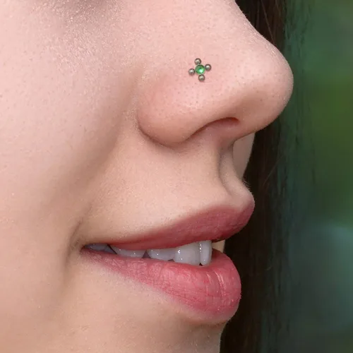 Vista 2 de Nose Stud Ring - Nose Piercing Stud - Nose Jewelry Surgical Steel - Nostril Screw Stud - Nose Ring CZ - Nose Stud L