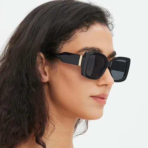 Vista 5 de bullabulling Lentes de sol rectangulares vintage para mujeres y hombres, gruesos y modernos, lentes cuadrados retro de los años 90