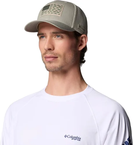 Vista 350 de Columbia Gorra de bola de malla Bandera antigua de malva/blanco/pescado