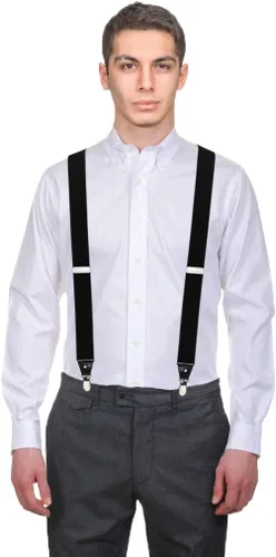 Vista 5 de Moulen Tirantes ajustables con espalda en Y de 1.4 pulgadas de ancho con 4 clips para hombre