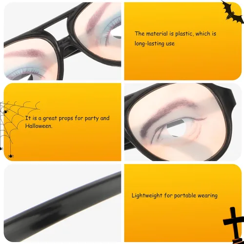 Vista 5 de TOYANDONA 6pcs Funny Joke Glasses Prank Disguise Eyeglass for Halloween Party Fancy Dress Photo Props