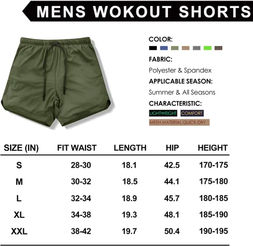 Vista 7 de Leidowei - Pantalones cortos 2en1, ligeros, de 7pulgadas y con bolsillos con cremallera para hombre, para entrenamiento, correr, hacer yoga