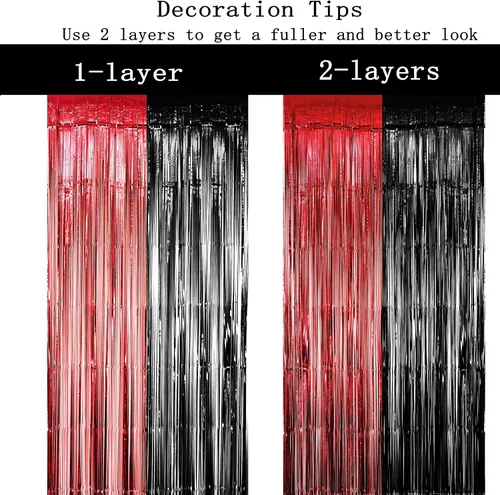 Vista 4 de Viva Las Vegas - Cortinas de flecos de papel de aluminio para fiesta de casino - Viva Las Vegas Game Night Birthday Photo Backdrops Backdrops