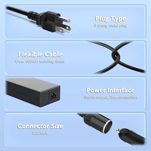 Vista 3 de Convertidor de CA a CC de 12 V 10 A Adaptador de fuente de alimentación de enchufe de encendedor de cigarrillos de automóvil Transformador de CA/CC