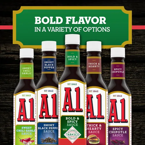 Vista 6 de Salsa A1 Bold & Spicy con salsa Tabasco 10 oz - (Paquete de 2)
