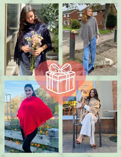Vista 5 de Capa con capucha Ferand, con flequillo en el dobladillo, patrones de ganchillo para tejer poncho, para mujer.