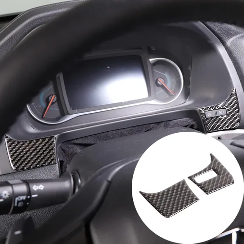 Vista 3 de Kit de calcomanías de fibra de carbono real 3D suave para consola de automóvil, salida de aire, marco de ventilación, decoración compatible con Negro