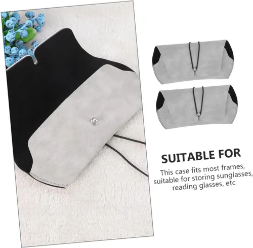 Vista 5 de BESTYASH Estuche portátil para gafas de sol, 2 piezas, caja de gafas de cuero, resistente a arañazos
