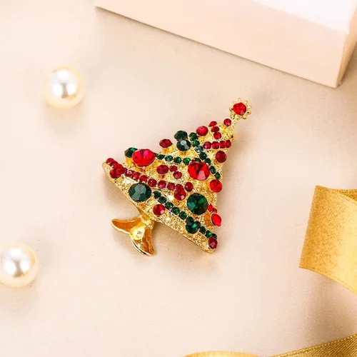 Vista 4 de EVER FAITH Streamer Star - Broche para árbol de Navidad, cristal austriaco, Cristal