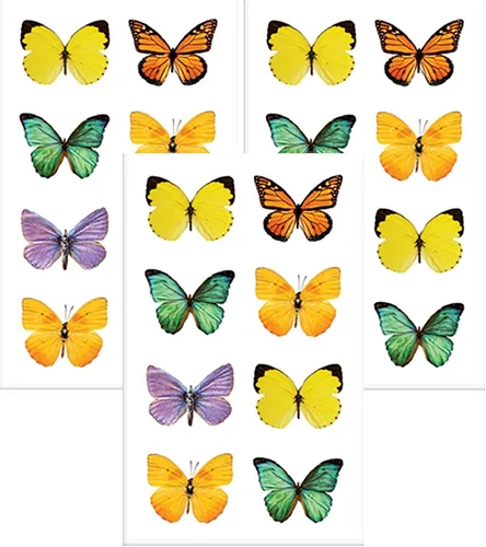 Vista 5 de Playhouse Paquete de 3 hojas de calcomanías suaves y hinchadas de 27 piezas para manualidades, comercio y colección, mariposas arcoíris