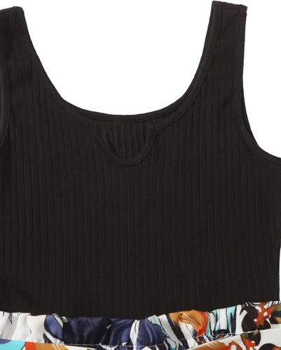 Vista 3 de SOLY HUX - Enterizo corto de verano a rayas sin mangas, rómper con cinturón para mujer