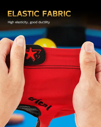 Vista 9 de CRICAL Guante de billar profesional para piscina, diseño de 3 dedos con licra gruesa y agarre antideslizante para hombres y mujeres, accesorios