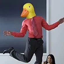 Vista 5 de Molezu Máscara de lujo para Halloween, máscara de cabeza de pato, máscara de látex, disfraz de pico de pato