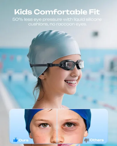 Vista 2 de OLANRUN Swim Goggles for Kids 6-14, Anti-Fog UV Protection Kids Goggles, Leakproof Pool Swimming Goggles for Youth Boys Girls