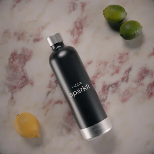 Vista 8 de Fizzit Spärklï Fabricante de Agua Carbonatada/Soda con Botella de Acero Inoxidable Incluida, Apto para Lavavajillas (Sparkli-Black)
