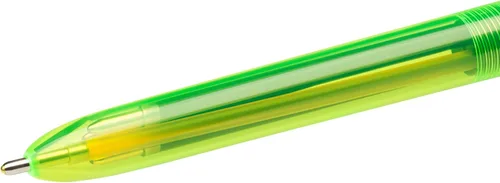Vista 4 de BIC Bolígrafo Fluo de 4 colores negro, azul, rojo y amarillo fluorescente, 1 paquete