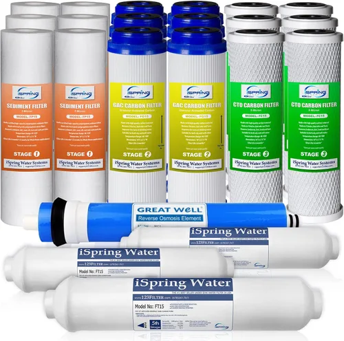 Vista 10 de iSpring F15-100 Juego de cartuchos de filtro de agua de repuesto para 2 años para sistemas estándar de ósmosis inversa de ósmosis inversa de 5