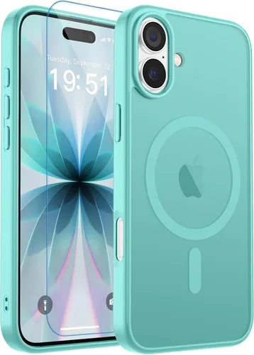 Vista 123 de zapica Funda magnética para iPhone Air, con protector de pantalla de vidrio templado, compatible con MagSafe, translúcida mate, a prueba de golpes