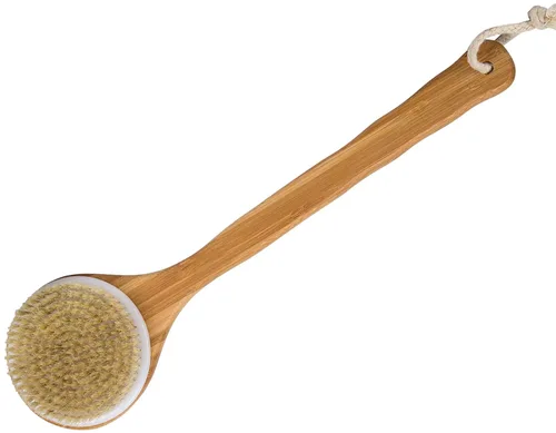 Vista 6 de Bath Dry Body Brush- Cepillo para la espalda con cerdas naturales, de largo mango de madera para la celulitis y es exfoliante de Janrely