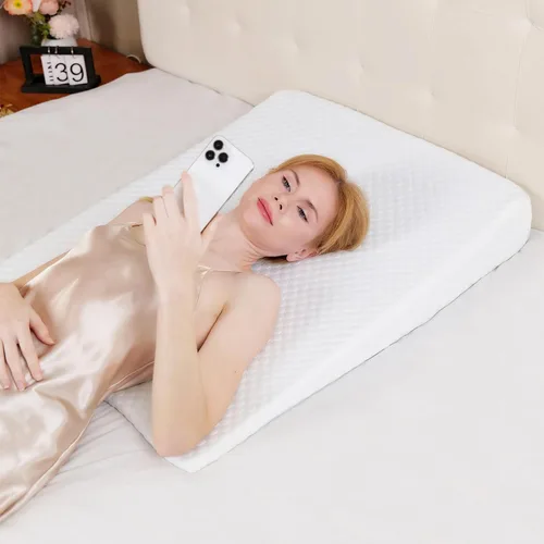 Vista 6 de Almohada de Cuña, Almohadas de Cuña para la Cama para Dormir, Ronquidos, Soporte de Espalda, Después de Cirugía, Almohada Triangular de Espuma