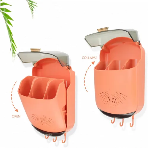 Vista 8 de SHOWERORO Soporte para palillos colgantes, montaje en pared, almacenamiento de palillos multifunción, organizador de utensilios de cocina, caja