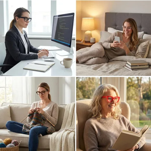Vista 7 de Eyekepper Paquete de 4 lentes con diseño de ojo de gato de gran tamaño para mujer Stylish Womens Eyeglass, All-Day Comfort Spring Hinges, Large
